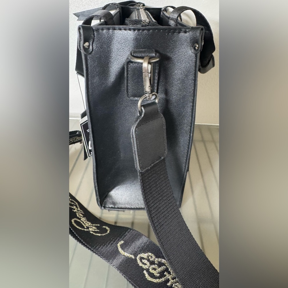 Ed Hardy Black and Red Skull gem Crossbody tote zippered handbag crossbody - Picture 6 of 12